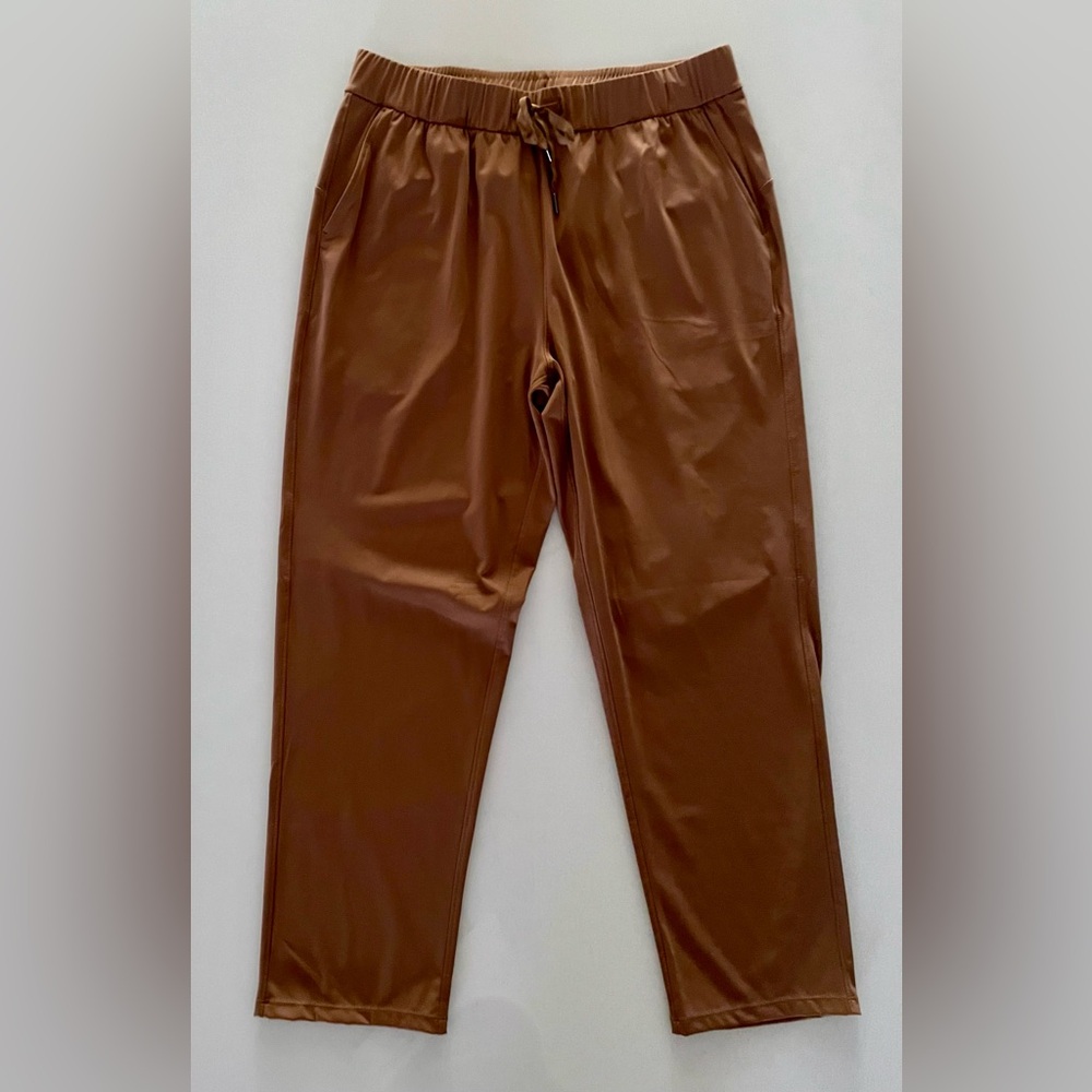 AJISAI W Brown Joggers with Pockets - Stretch Workout Pants - Size L - NWOT